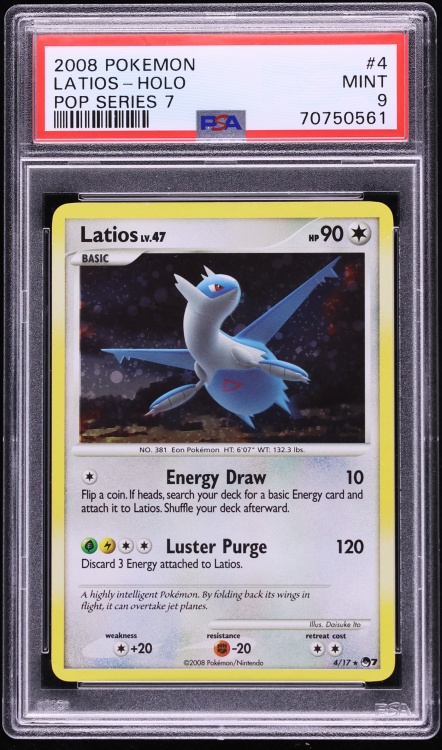 2008 Pokemon POP Series 7 Holo Latios #4 PSA 9 MINT