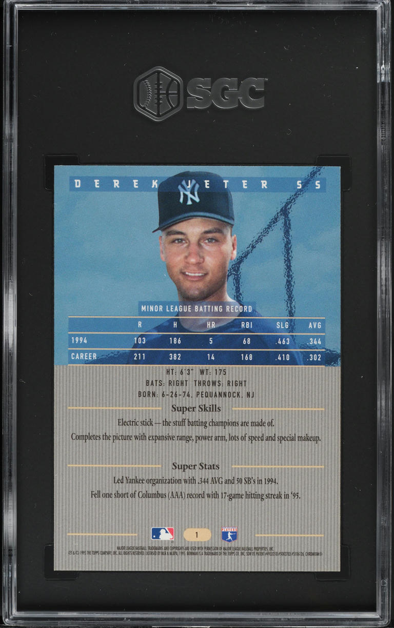 1995 Bowman's Best Derek Jeter ROOKIE #1 SGC 8 NM-MT