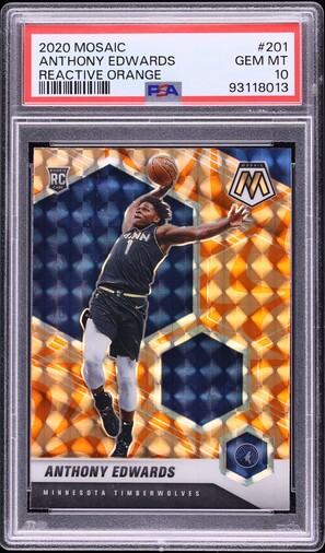 2020 Panini Mosaic Anthony Edwards ROOKIE #252 PSA 10 GEM MINT on