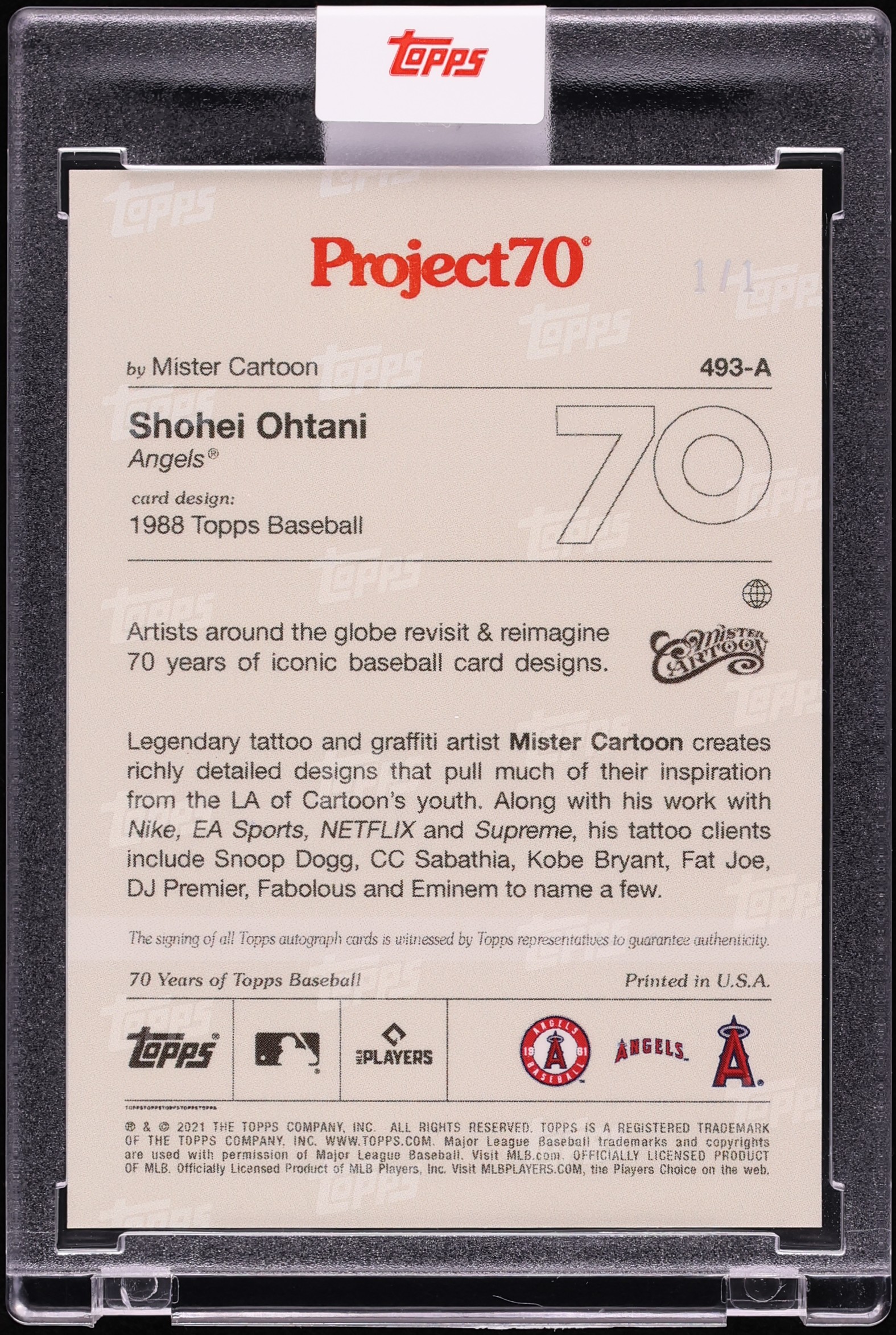 2021 Topps Project 70 By Mister Cartoon Gold Rainbow Foil Shohei