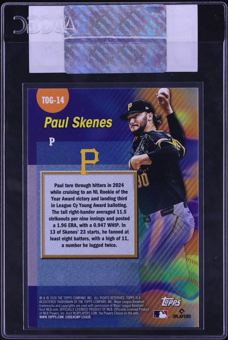 2026 Topps Titans Of The Game Paul Skenes #TOG-14 CGC AUTH