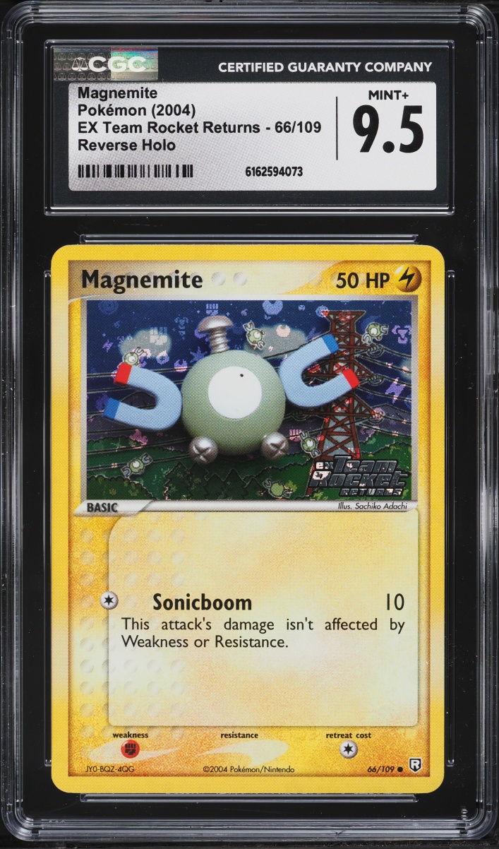2004 Pokemon EX Team Rocket Returns Reverse Holo Magnemite #66 CGC 9.5 MINT+