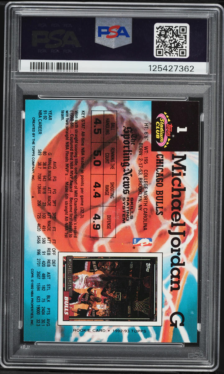 1992 Stadium Club Michael Jordan #1 PSA 8.5 NM-MT+