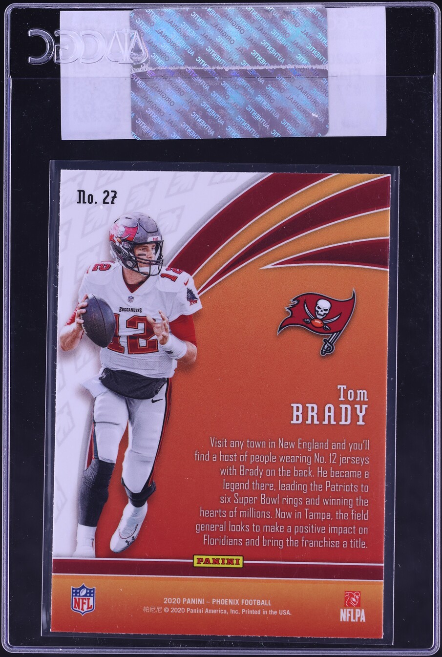 2020 Panini Phoenix Flame Throwers Tom Brady #27 CGC AUTH