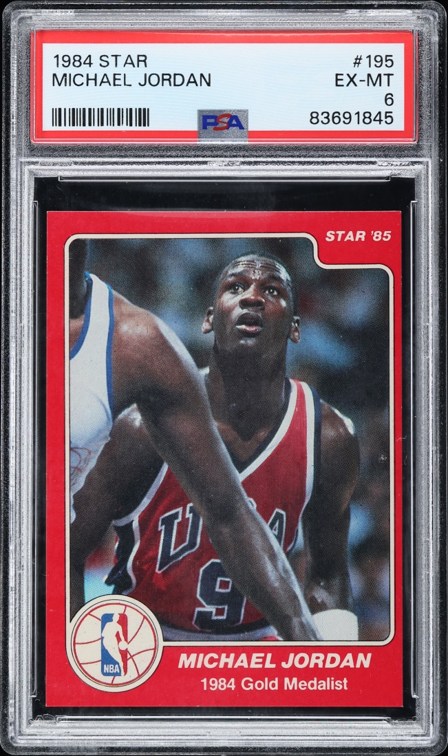 1984 Star Basketball Michael Jordan ROOKIE #195 PSA 6 EXMT