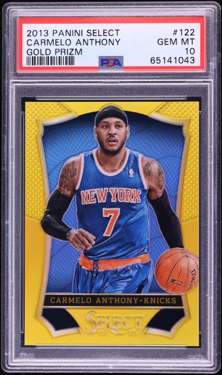 2013 Select Gold Prizm Carmelo Anthony /10 #122 PSA 10 GEM MINT