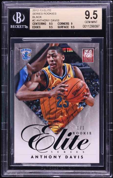 2012 Panini Elite Series Black Anthony Davis ROOKIE 1/1 #2 BGS 9.5 GEM MINT