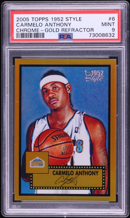 2005 Topps Chrome '52 Gold Refractor Carmelo Anthony /25 #6 PSA 9 MINT