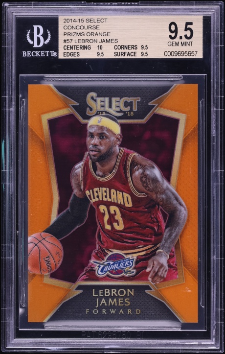 2014 Select Concourse Orange Prizm LeBron James /60 #57 BGS 9.5 GEM MINT
