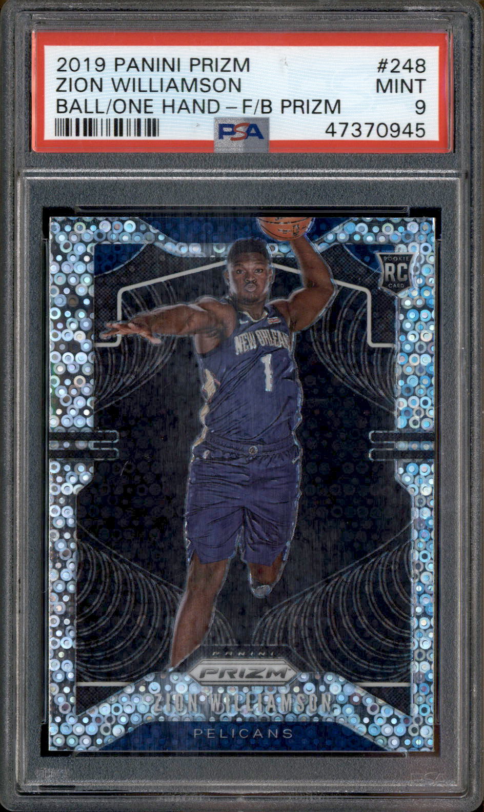2019 Panini Prizm Fast Break Ball One Hand #248 Zion Wiliamson RC Rookie PSA 9