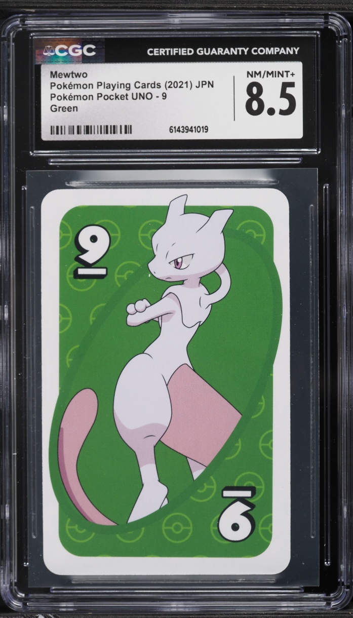 2021 Pokemon Japanese Playing Cards Pocket UNO Green Mewtwo #9 CGC 8.5 NM-MT+