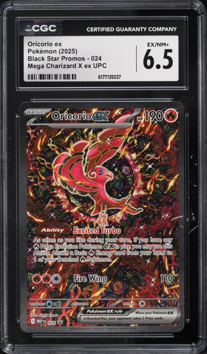 2025 Pokemon Mega Evolution Promo Ultra Premium Full Art Oricorio Ex #24 CGC 6.5 EXMT+