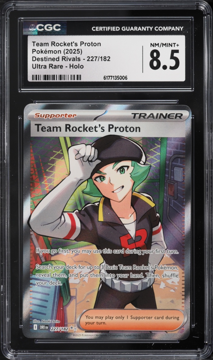 2025 Pokemon Scarlet & Violet Destined Rivals Full Art Team Rocket's Proton #227 CGC 8.5 NM-MT+
