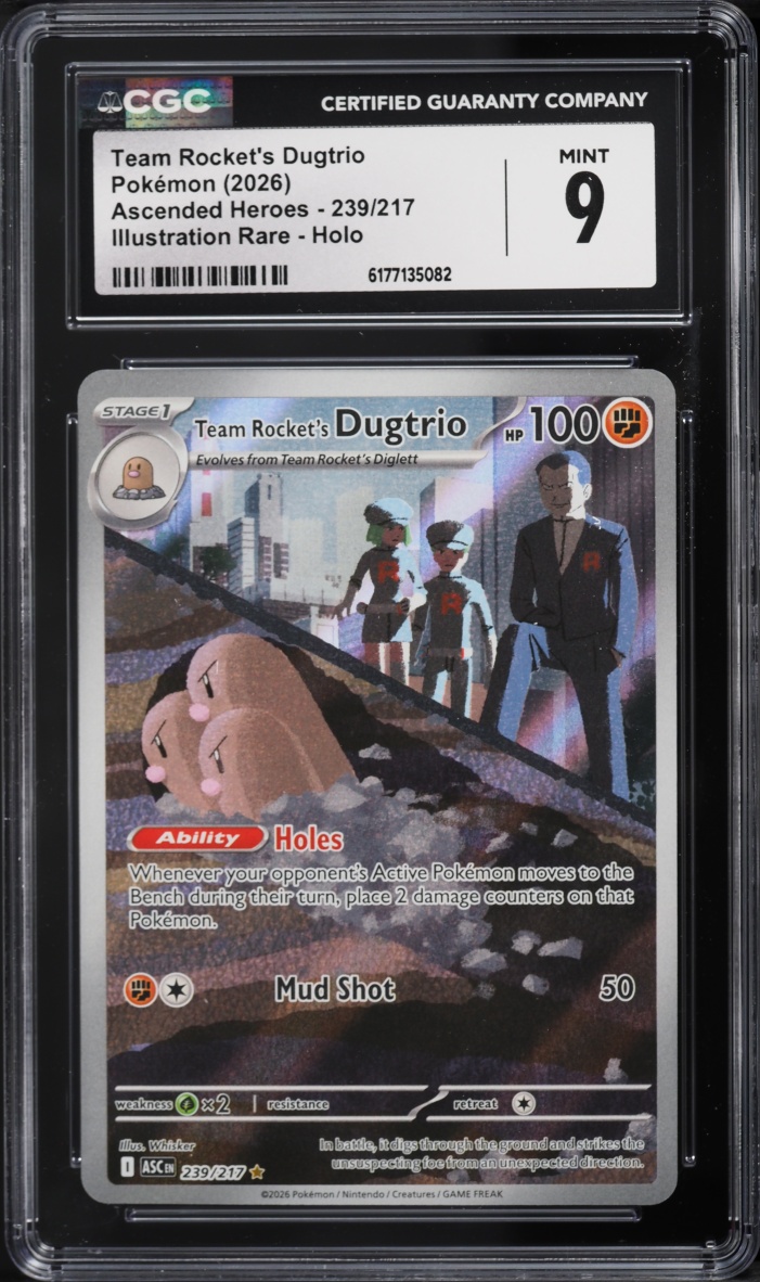 2026 Pokemon Mega Evolution Ascended Heroes IR Team Rocket's Dugtrio #239 CGC 9 MINT