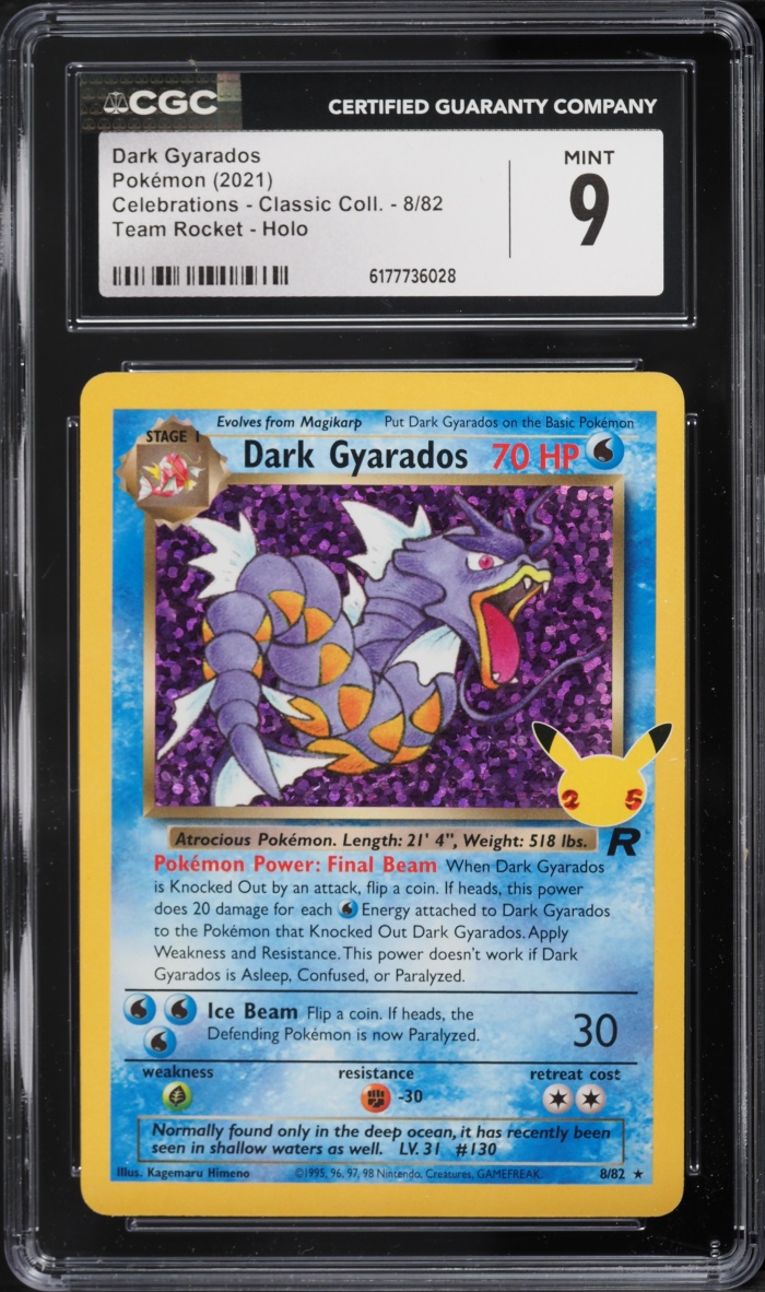2021 Pokemon SWSH Celebrations Classic Collection Holo Dark Gyarados #8 CGC 9 MINT