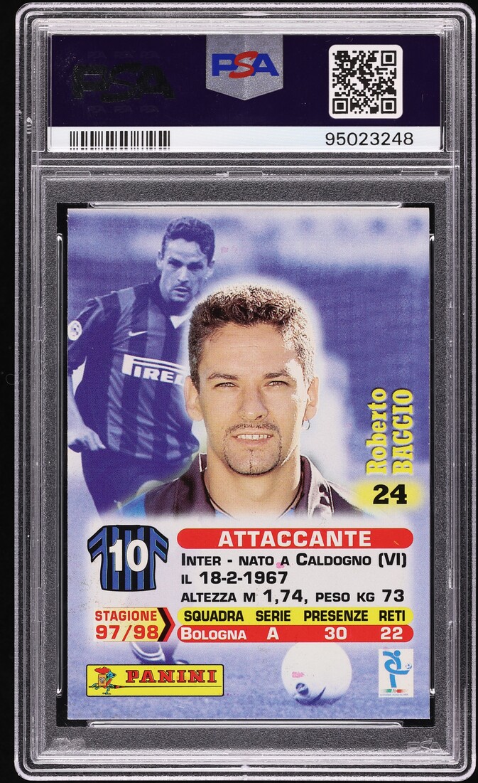 1999 Panini Calcio 99 Roberto Baggio #24 PSA 9 MINT