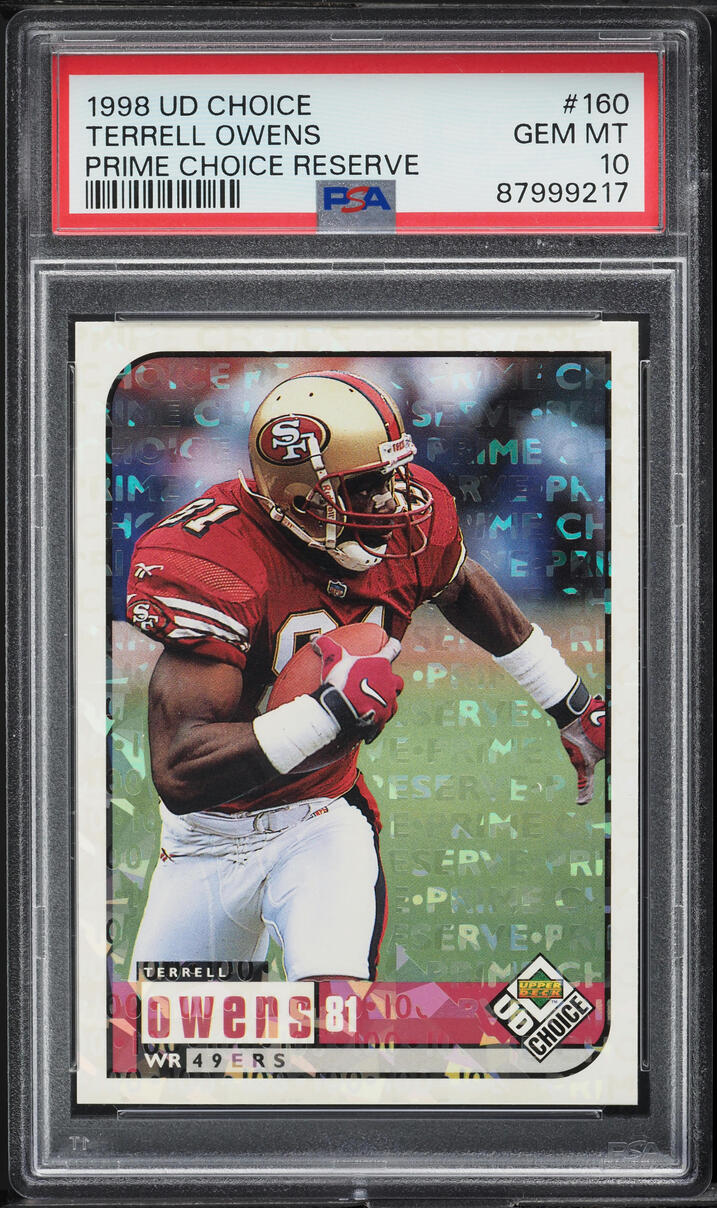1998 UD Choice Prime Choice Reserve Terrell Owens /100 #160 PSA 10 GEM MINT