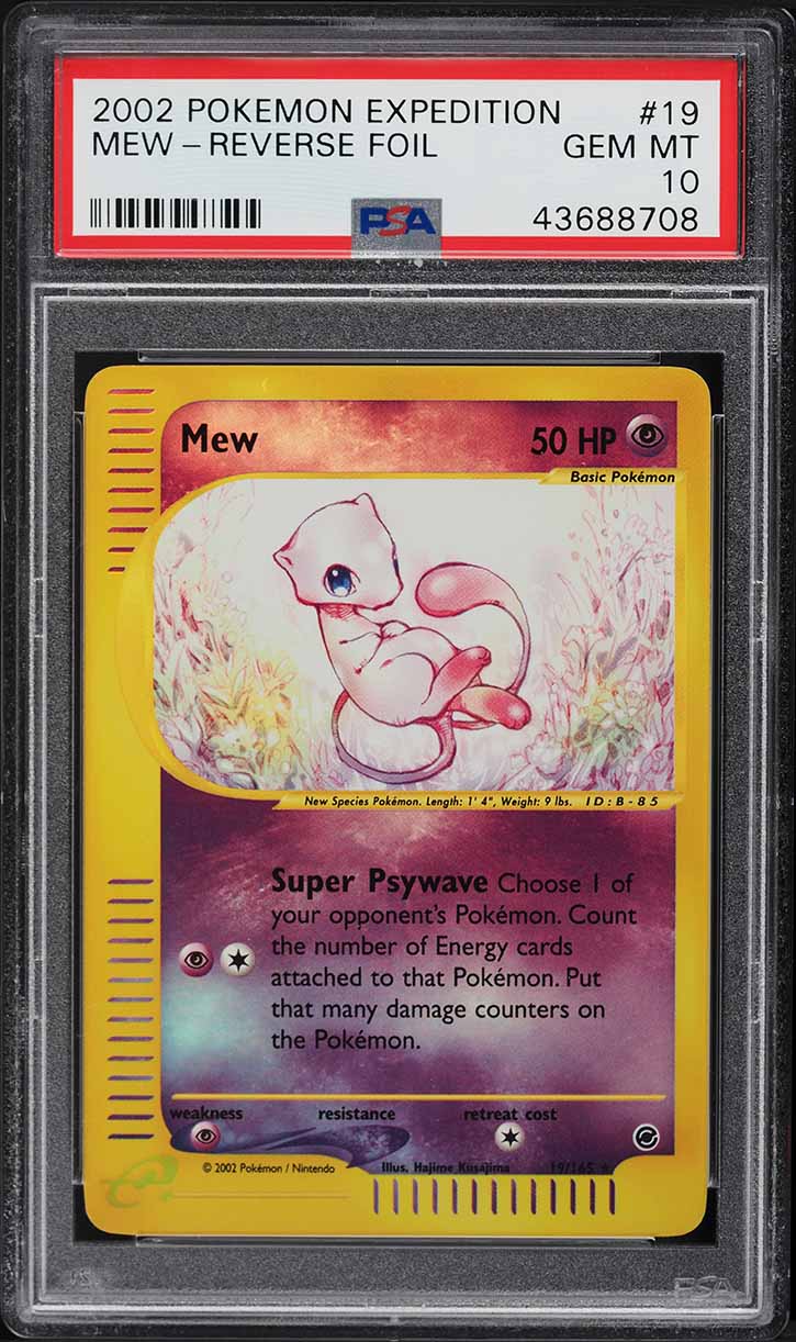 2002 Pokemon Expedition Reverse Holo Mew #19 PSA 10 GEM MINT