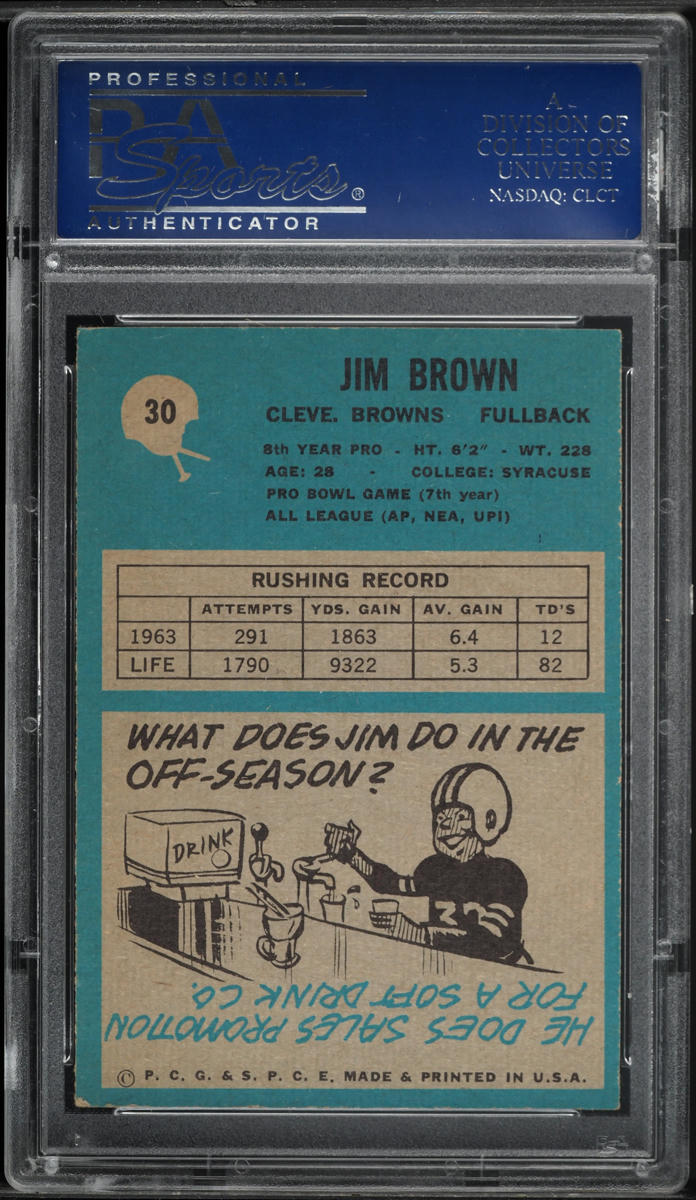1964 Philadelphia Jim Brown #30 PSA 6 EXMT