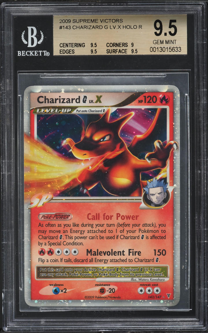 2009 Pokemon Platinum Supreme Victors Holo Charizard G Lv.X #143 BGS 9.5 GEM MINT