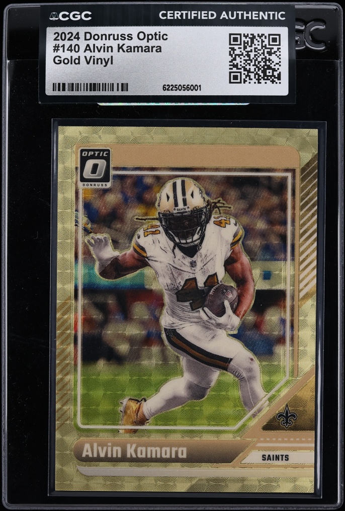 2024 Donruss Optic Gold Vinyl Prizm Alvin Kamara 1/1 #140 CGC AUTH