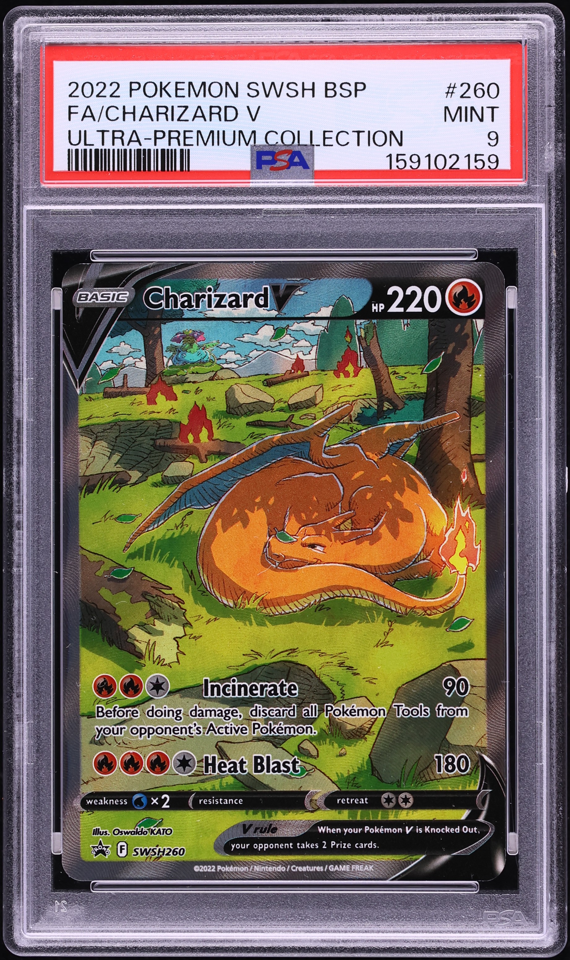 2022 Pokemon Sword & Shield Promo Ultra Premium Full Art Charizard V #SWSH260 PSA 9 MINT