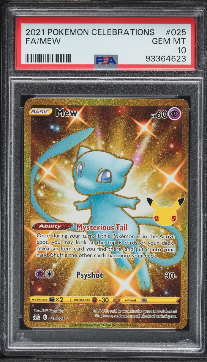 2021 Pokemon Sword & Shield Celebrations Gold Rare Shiny Mew #25 PSA 10 GEM MINT