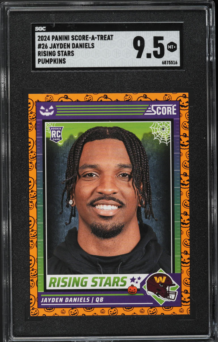 2024 Score-A-Treat Rising Stars Pumpkins Jayden Daniels ROOKIE #26 SGC 9.5 MINT+