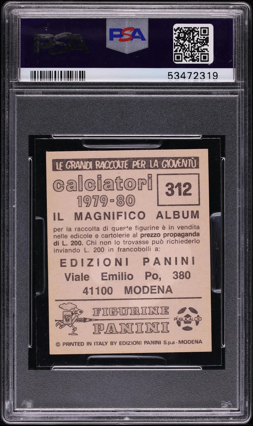 1979 Panini Calciatori Soccer Diego Maradona ROOKIE #312 PSA 6 EXMT - Photo 2