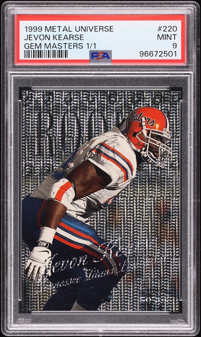1999 Metal Universe Gem Masters Jevon Kearse ROOKIE 1/1 #220 PSA 9 MINT