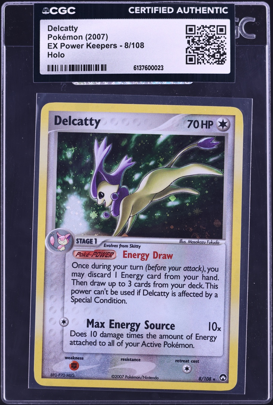 2007 Pokemon EX Power Keepers Holo Delcatty #8 CGC AUTH