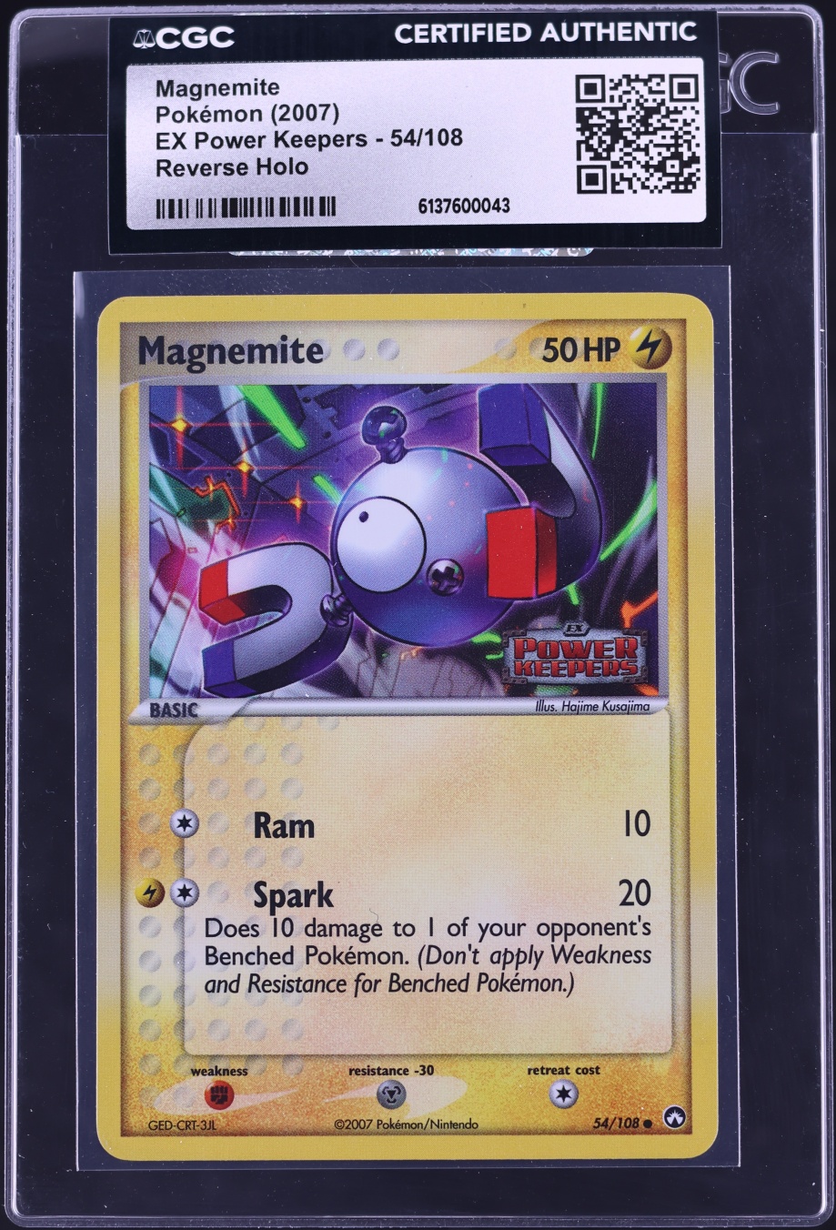 2007 Pokemon EX Power Keepers Reverse Holo Magnemite #54 CGC AUTH