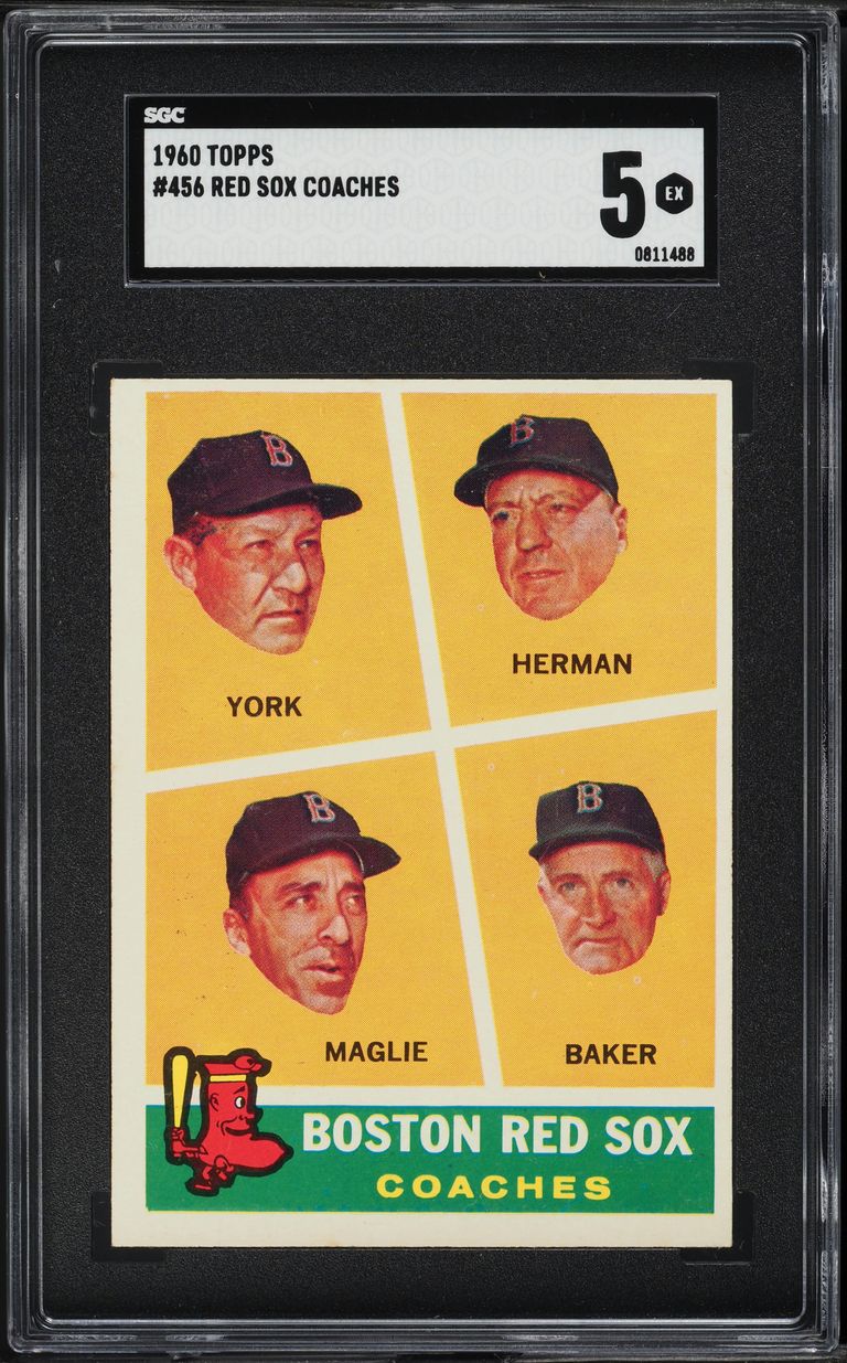 1960 Topps Red Sox Coaches #456 SGC 5 EX