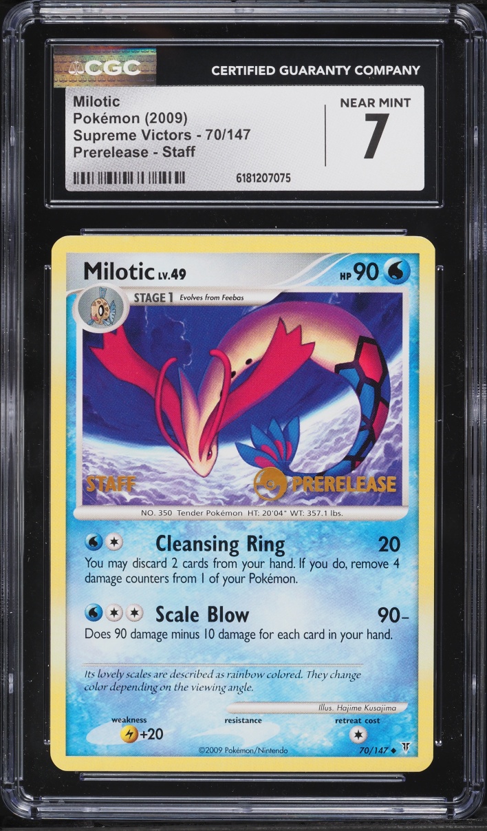 2009 Pokemon Platinum Supreme Victors Prerelease Staff Milotic #70 CGC 7 NRMT