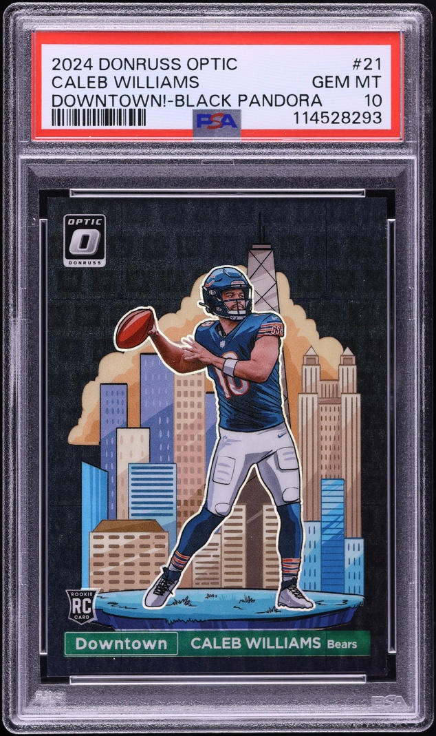 2024 Donruss Optic Downtown Black Pandora Caleb Williams ROOKIE /25 #21 PSA 10 GEM MINT