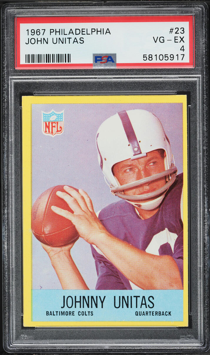 1967 Philadelphia Johnny Unitas #23 PSA 4 VGEX