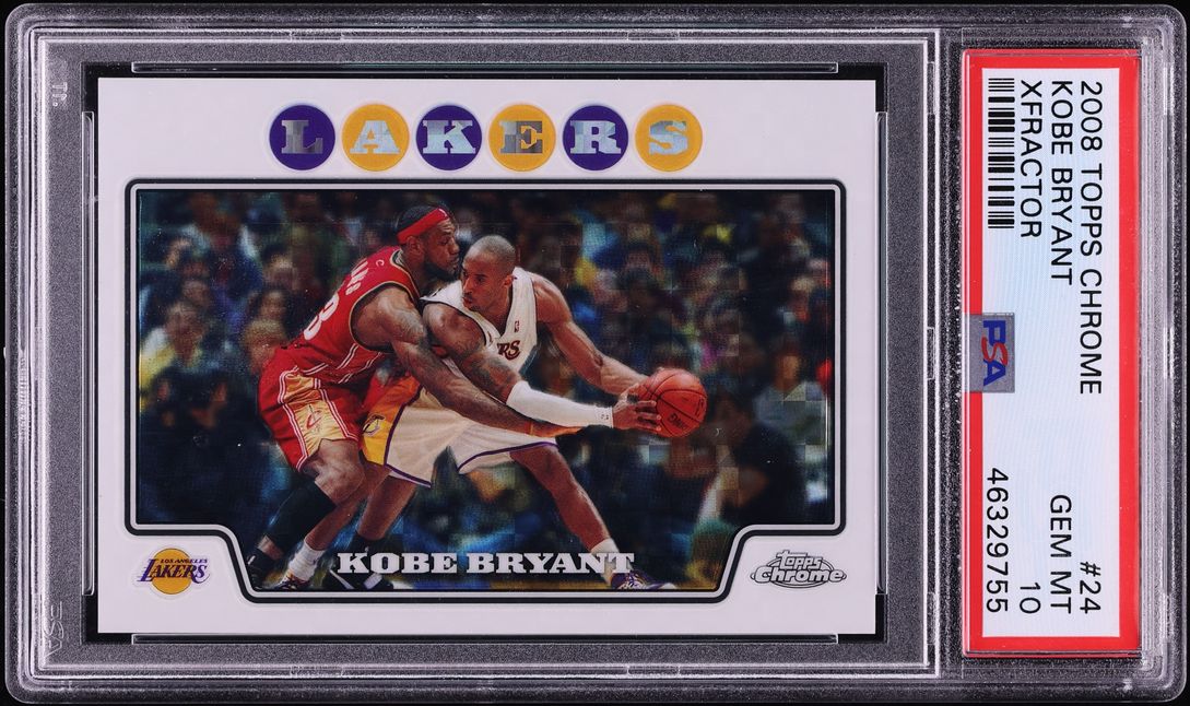 2008 Topps Chrome Xfractor Kobe Bryant w/ LeBron James /288 #24 PSA 10 GEM MINT