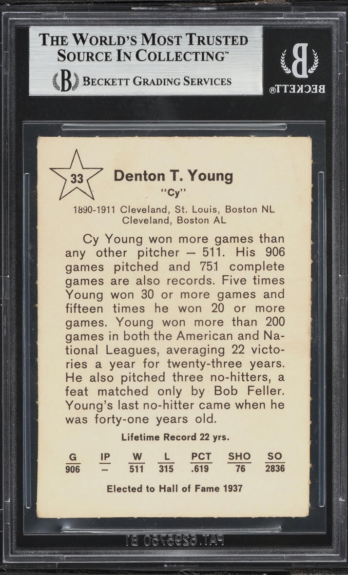 1961 Golden Press Cy Young #33 BGS 4.5 VGEX+