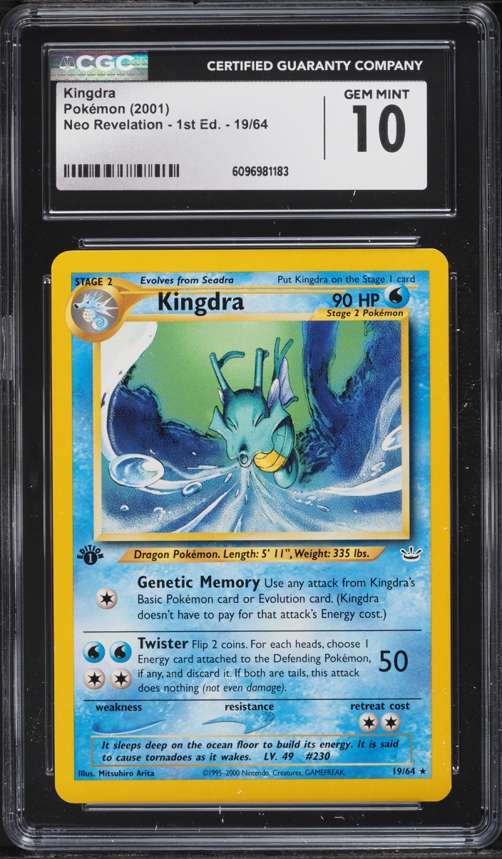 2001 Pokemon Neo Revelation 1st Edition Kingdra #19 CGC 10 GEM MINT