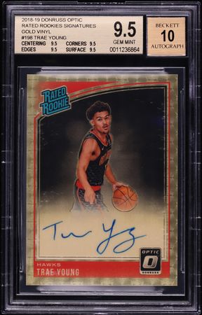 その他 2018-19 Panini Noir Trae Young RC Auto 2018 Panini Noir Trae Young ROOKIE AUTO /99 #394 PSA 9 MINT on