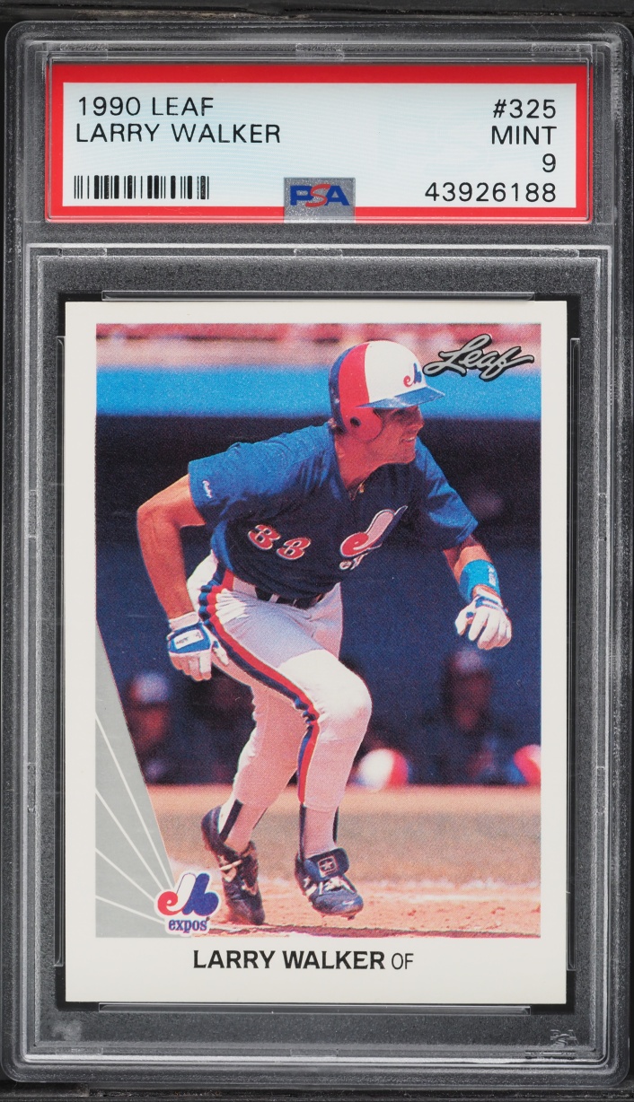 1990 Leaf Larry Walker ROOKIE #325 PSA 9 MINT