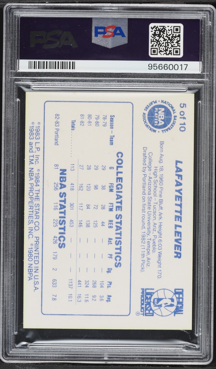 1983 Star All-Rookies Lafayette Lever ROOKIE #5 PSA 9 MINT