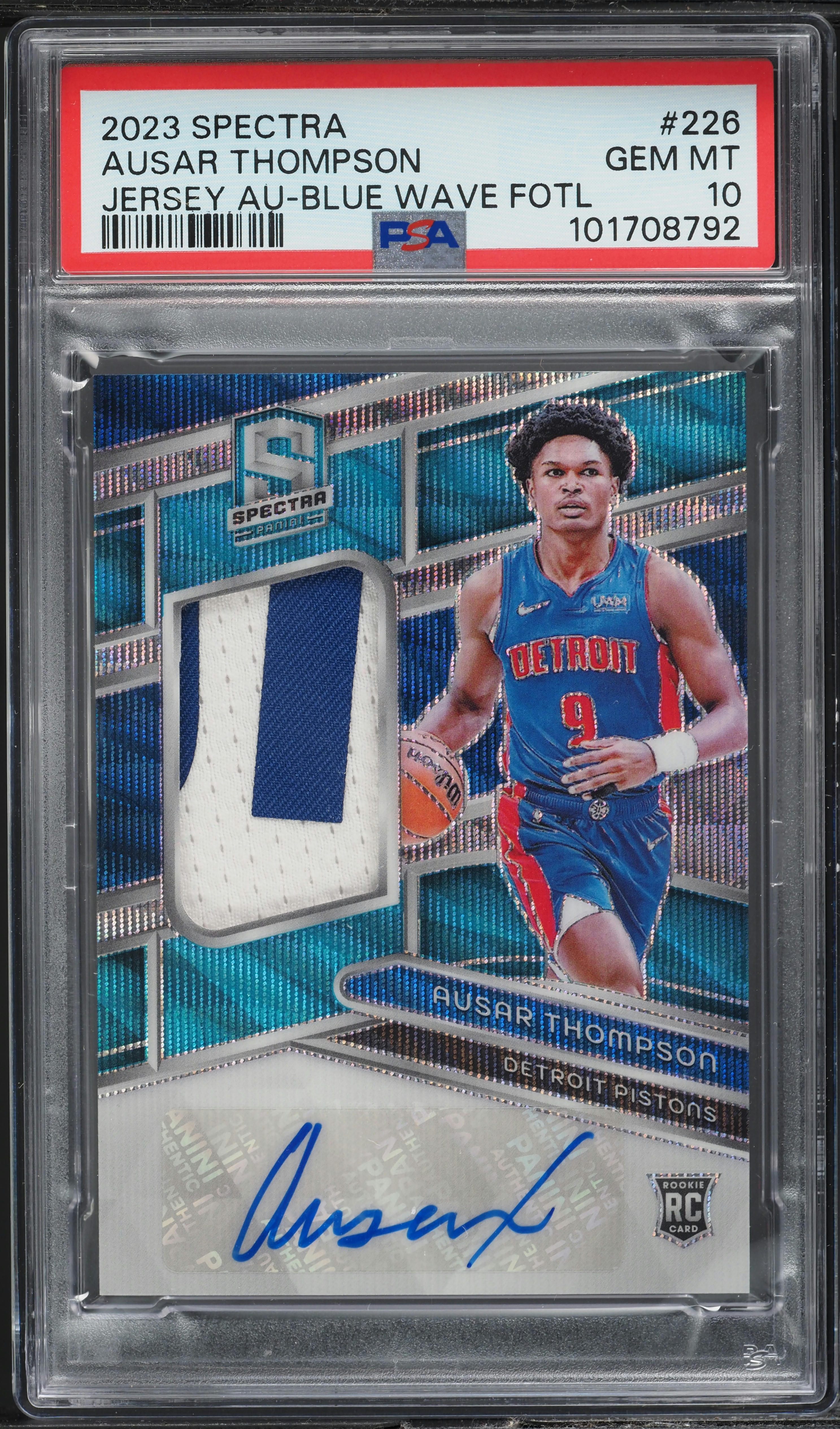 2023 Panini Spectra Blue Wave FOTL Ausar Thompson RC PATCH
