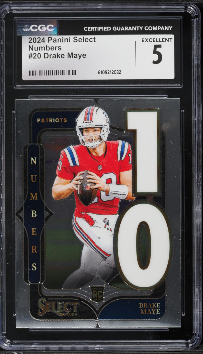 2024 Select Numbers Drake Maye ROOKIE #20 CGC 5 EX