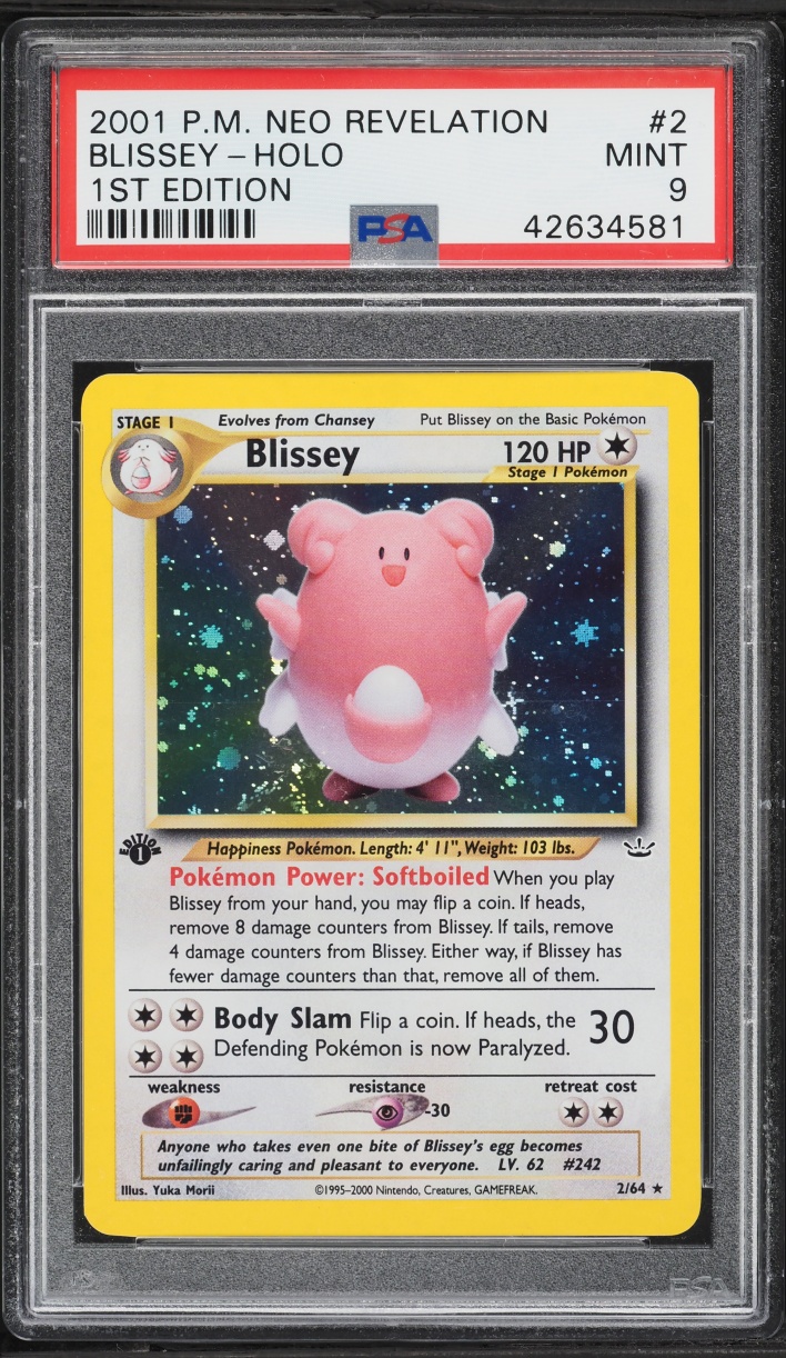 2001 Pokemon Neo Revelation 1st Edition Holo Blissey #2 PSA 9 MINT