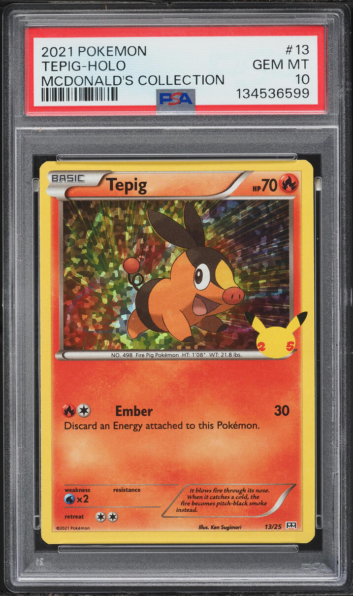 2021 Pokemon Sword & Shield McDonald's Collection Holo Tepig #13 PSA 10 GEM MINT