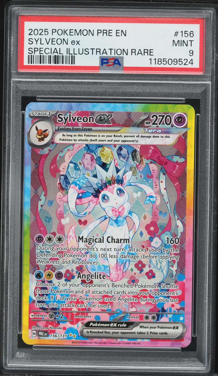 2025 Pokemon Scarlet & Violet Prismatic Evolutions SIR Sylveon Ex #156 PSA 9 MINT