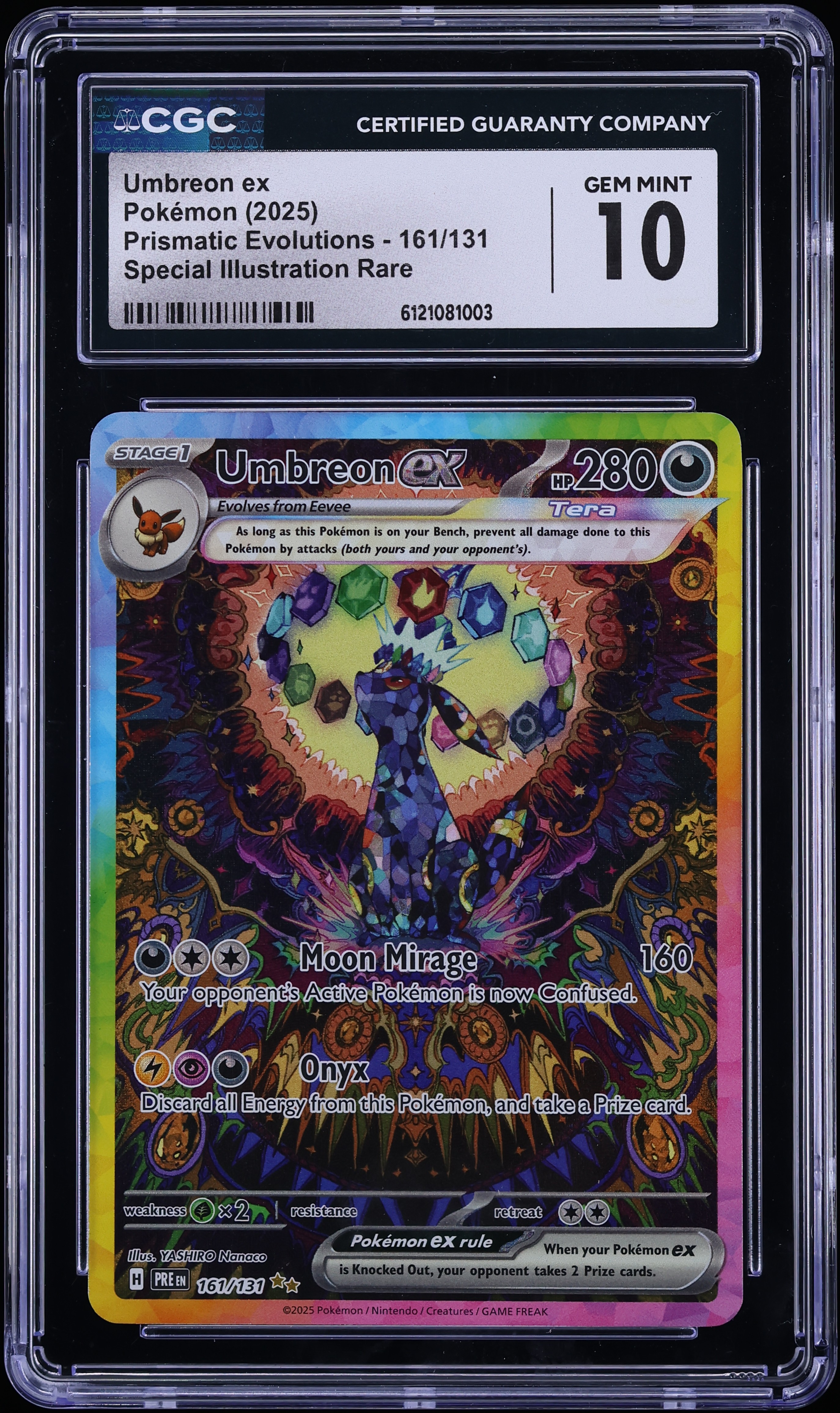 2025 Pokemon Scarlet & Violet Prismatic Evolutions SIR Umbreon Ex #161 CGC 10 GEM MINT