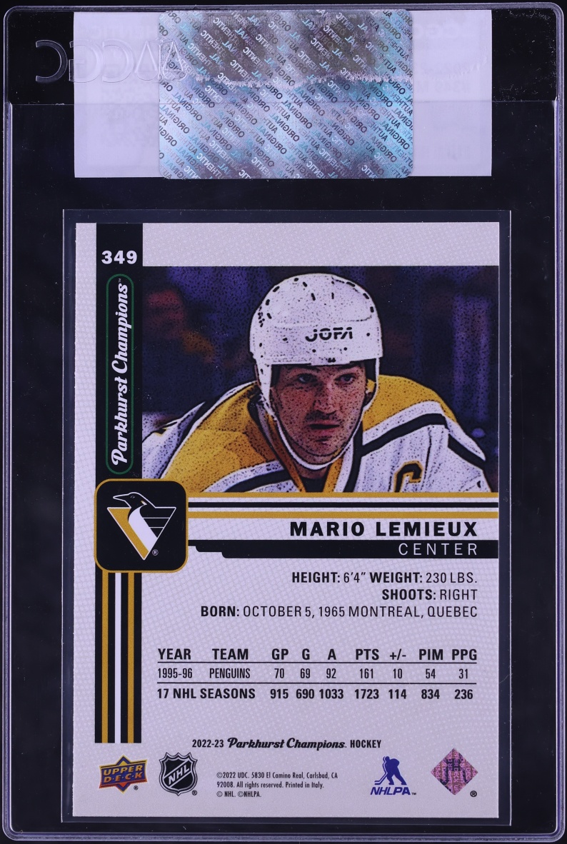 2022 Upper Deck Parkhurst Champions Mario Lemieux #349 CGC AUTH