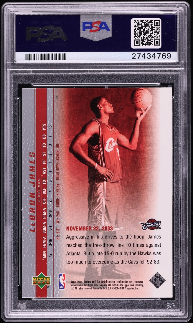 2003 Upper Deck Phenomenal Beginning LeBron James ROOKIE #1 PSA 10 GEM MINT